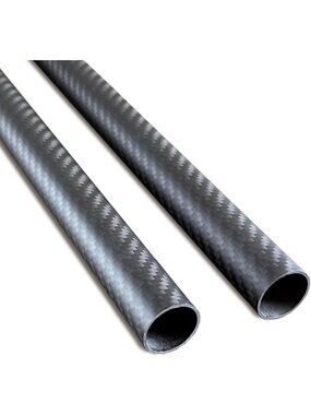 2pcs Carbon Fiber Tubes 22mm x 20mm x 420mm - Lightweight, Durable, Matte Finish